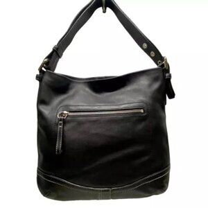 Coach Soft Leather Soho F10937 Black Slim Duffle Convertible Crossbody Bag EUC